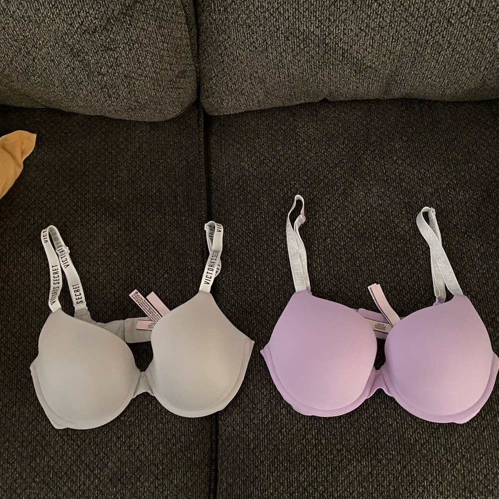 NWOT- Two VS bras in lavender and gray
